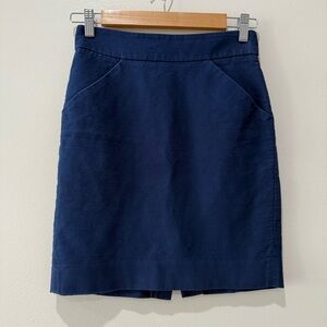 J. Crew pencil skirt in navy blue size 0P